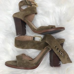 Stacked Heel Suede Sandals Vince Camuto 7